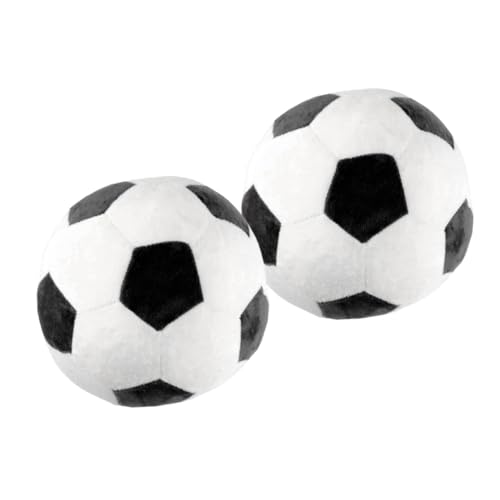 KONTONTY 2 Stück Fußballpuppe kopfkissen Gefülltes Fußballkissen Sofaballkissen Flauschiger Fußball Fußball-Plüsch-Sportball weiches Fußballplüschkissen kurzer Plüsch von KONTONTY