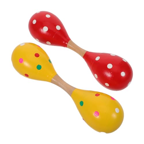 KONTONTY 2 Stück Große Doppelseitige Maracas aus Holz für Erwachsene Sichere zur Frühförderung Handliche Rumba Shaker mit Klarem Rhythmus und Sensorischer Entwicklung von KONTONTY