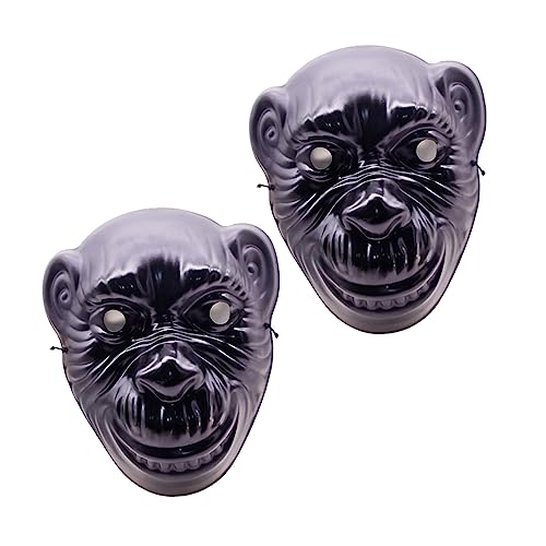 KONTONTY 2 Stück Halloween Gorilla Maske Realistische Schimpansen Tierkopfmaske aus PVC für Erwachsene Detailreich Bequem für Cosplay Maskerade und Partyverkleidung von KONTONTY