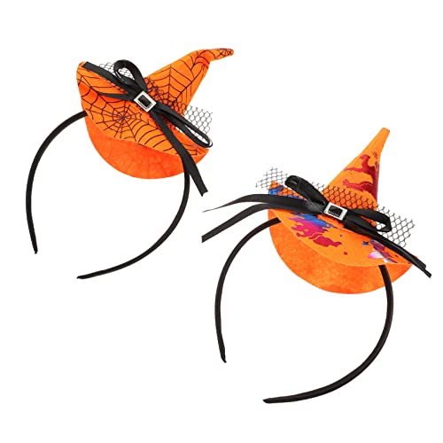 KONTONTY 2 Stück Halloween Haarreif Cosplay Hexenhut Stirnband mit Spinnennetz Leichtes Partyaccessoire für Verkleidung Maskerade Damen und Komfortabel und Vielseitig Einsetzbar KONTONTY 2 Stück Halloween Haarreif Cosplay Hexenhut Stirnband mit Spinnennetz Leichtes Partyaccessoire für Verkleidung Maskerade Damen und Komfortabel und Vielseitig Einsetzbar von KONTONTY