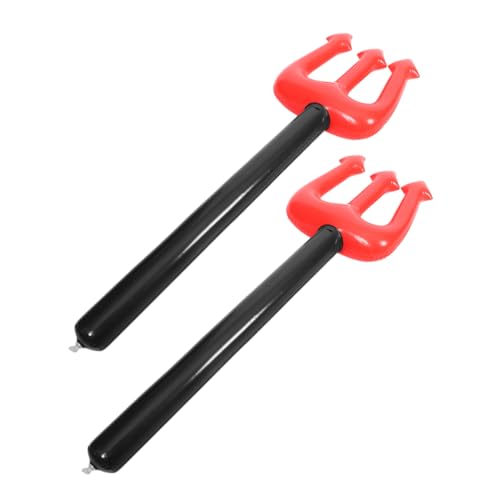 KONTONTY 2 Stück Halloween Inflatable Teufelsgabel PVC Aufblasbare Teufel Requisiten für Kostümpartys Cosplay und Bühnenaufführungen Leicht und Tragbar Einfach zu Reinigen von KONTONTY