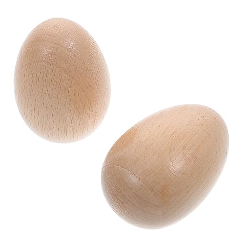 KONTONTY 2 Stück Holz Musik Ei Musikinstrument für Geburtstagsfeiern Schulveranstaltungen und Frühförderung Breit von KONTONTY