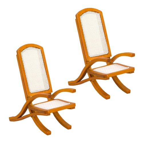 KONTONTY 2 Stück Holz Puppenhausmöbel Ministuhl Miniatur Schlafzimmerstuhl Puppenhausstühle Stuhl Miniatur Winziger Stuhl Esszimmerstuhl Puppenhausmöbel Mini Hausstuhl von KONTONTY