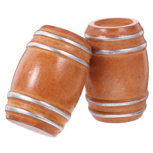KONTONTY 2 Stück Holzfass Deko Mini Barrel Modelle für Puppenhaus Zubehör zur Gestaltung Lebendiger Szenen aus Sicherem Material Kompakte für Vielseitige Dekoration von KONTONTY