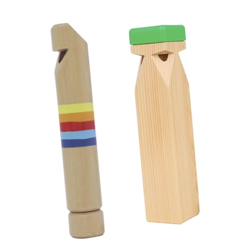 KONTONTY 2 Stück Holzpfeifen für Frühpädagogisches Musikalität Leichte und Sichere Holzpfeifen für Spiel und Spaß für zu Kindergeburtstagen und Feiertagen von KONTONTY