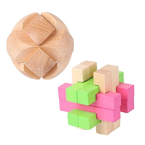 KONTONTY Pädagogisches Holzschlösser-puzzlespielzeug Für Jungen Und Mädchen 2-teiliges Denkspielzeug-Set von KONTONTY