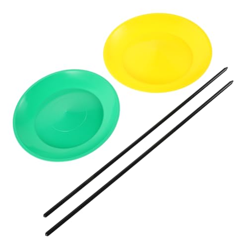 KONTONTY 2 Stück Jonglierset Mit Platte Und Stock Für Kinder Geschicklichkeits-Spielzeug Für Jonglier-übung Und Zirkus-Unterhaltung von KONTONTY
