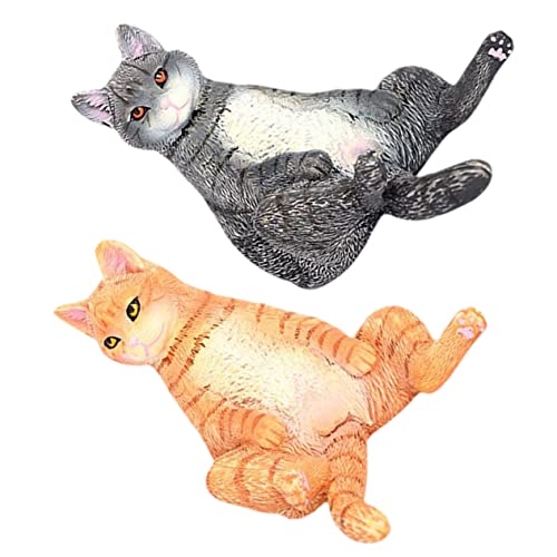 KONTONTY 2 Stück Katzenschmuck Schwarze Katzenverzierungen Dekorationen Modelle Desktop-Dekoration Süße Katzenfiguren Kleine Katzendekoration Dekoratives Katzendekor PVC von KONTONTY
