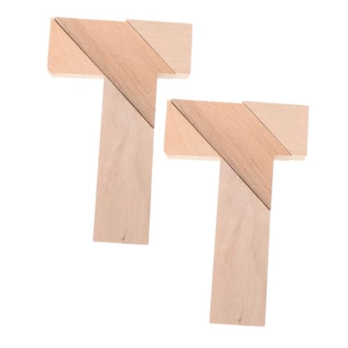 KONTONTY 2 Stück Kinderpuzzle Lustige Rätsel für kognitive Puzzles DIY zubehör kleine Rätsel für Puzzle- für Mathe-Lernzubehör T-förmiges Puzzle Holz Khaki KONTONTY 2 Stück Kinderpuzzle Lustige Rätsel für kognitive Puzzles DIY zubehör kleine Rätsel für Puzzle- für Mathe-Lernzubehör T-förmiges Puzzle Holz Khaki von KONTONTY