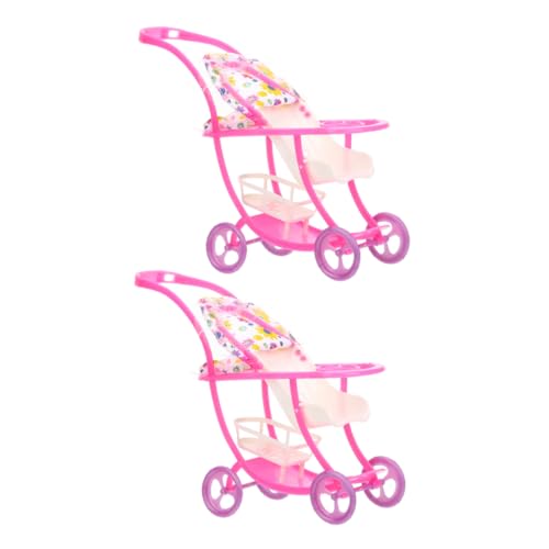 KONTONTY 2 Stück Kinderwagen Kleinkindbabypuppe Realistisches Babypuppenzubehör Einkaufswagen Für Kleinkind-puppenspielzeug Babypuppenwagen Für Die Puppe Stoff von KONTONTY