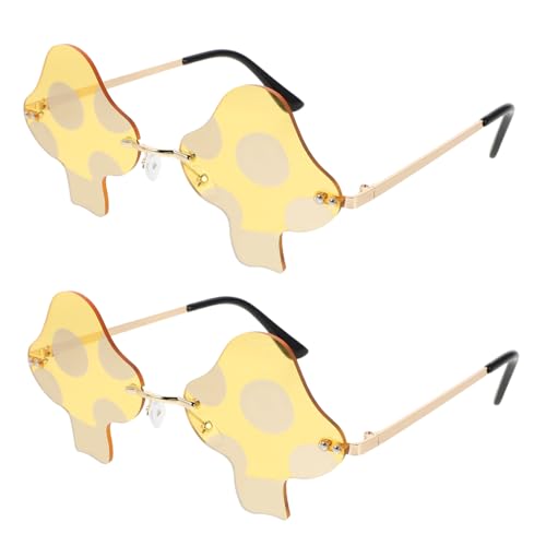KONTONTY 2 Stück Kreative Pilz Sonnenbrillen Unisex Retro Randlos Unregelmäßige Rahmenlose Vintage Partybrille für Kostüm Cosplay KONTONTY 2 Stück Kreative Pilz Sonnenbrillen Unisex Retro Randlos Unregelmäßige Rahmenlose Vintage Partybrille für Kostüm Cosplay von KONTONTY