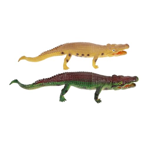 KONTONTY 2 Stück Krokodil kinderspielzeug für Fantasievolles badewannenspielzeug Simulation Tiere nachgemachtes Krokodilspielzeug Plastik von KONTONTY