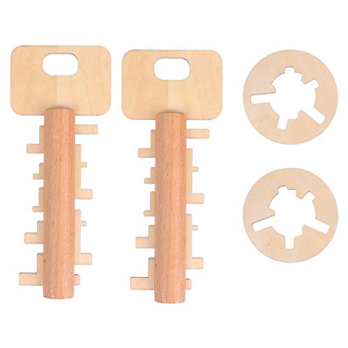 KONTONTY 2 Stück Lernspielzeug für Erwachsene für Erwachsene Erwachsenen Kleinkindspielzeug kongming Schloss reines Holz Yellow von KONTONTY