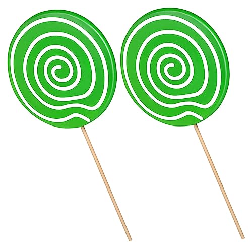 KONTONTY 2 Stück Lutscher Lollypops Lutscher Ornament Süßigkeiten-Ornamente für kinderspielzeug Lutscher-Schmuck dekorative gefälschte Lollipop-Modelle Holz Green KONTONTY 2 Stück Lutscher Lollypops Lutscher Ornament Süßigkeiten-Ornamente für kinderspielzeug Lutscher-Schmuck dekorative gefälschte Lollipop-Modelle Holz Green von KONTONTY