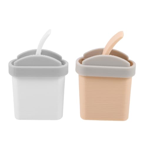 KONTONTY 2 Stück Maßstab Swingdeckel Kunststoff-mini-dustbin Realistische Puppenhaus Dekoration Leichtes Pla Material für Tisch Desktop-aufbewahrung von KONTONTY