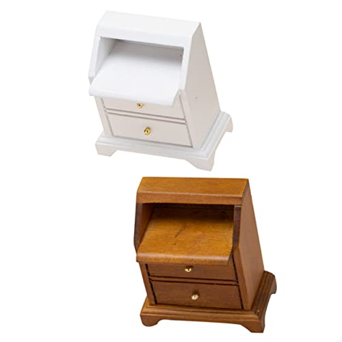 KONTONTY 2 Stück Maßstab Teiliges Mini Schlafzimmer Schränke Glatte Oberfläche Kindgerechtes Design Multifunktionale Aufbewahrung für DIY Mikro Landschaft und Kinderzimmer Dekoration von KONTONTY