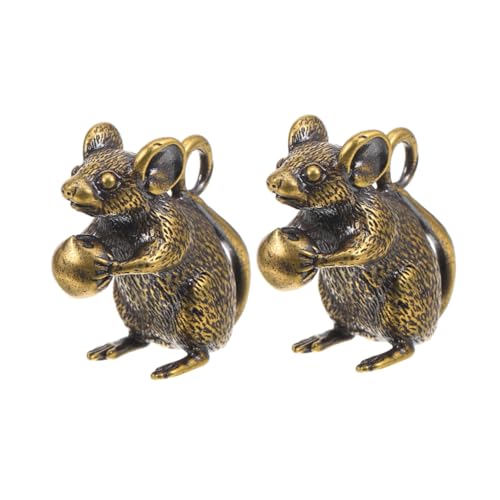 KONTONTY 2 Stück Messing Figur Vintage Schlüsselanhänger und Desktop Deko Handgefertigt Kleine Verspielte mit Antiker Patina für Büro Regal und Auto Schmuck KONTONTY 2 Stück Messing Figur Vintage Schlüsselanhänger und Desktop Deko Handgefertigt Kleine Verspielte mit Antiker Patina für Büro Regal und Auto Schmuck von KONTONTY