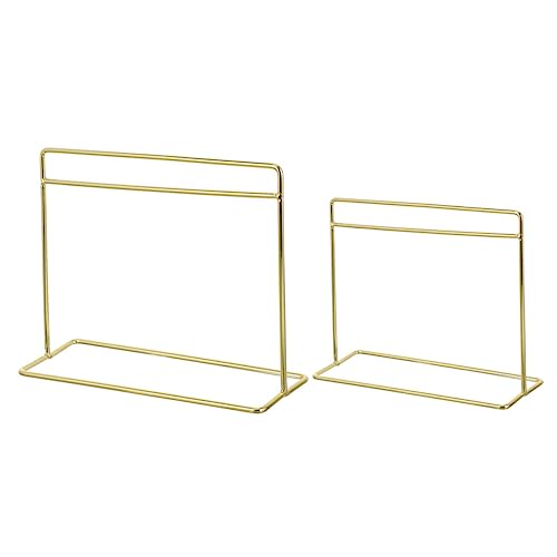 KONTONTY 2 Stück Mini Kleiderständer für Puppen Goldene Mini Kleiderstangen für Puppenhaus Zubehör zur Präsentation von Puppenkleidung und Platzsparend von KONTONTY