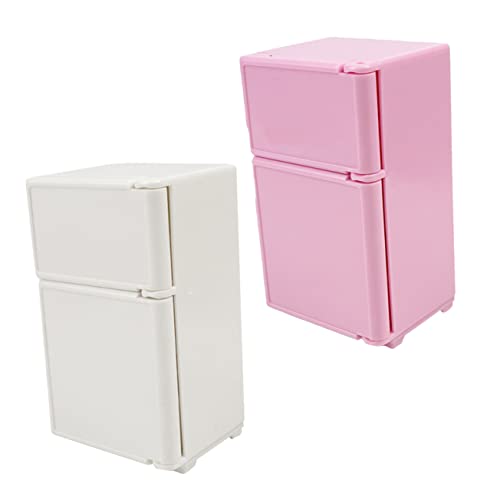 KONTONTY 2 Stück Mini Möbel Modell Puppenhausmöbel Küche Puppenkühlschrank Puppenhaus Mini Kühlschrank Puppenhaus Kühlschrank Mini Kühlschrank Für Miniatur Kühlschrank von KONTONTY