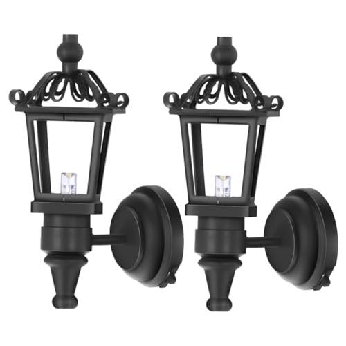 KONTONTY 2 Stück Mini Wandlampe für Puppenhaus LED Wandmodell für Miniaturmöbel und Leicht Zubehör für Kinderzimmer Spielzeugwelt von KONTONTY