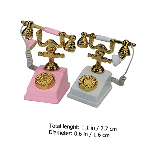 KONTONTY 2 Stück Miniatur Retro Telefon Teilig Kleines Vintage für Detailreiches Mikro Dekorationsmodell für Puppenhäuser DIY Landschaften und Kreative Rollenspiele KONTONTY 2 Stück Miniatur Retro Telefon Teilig Kleines Vintage für Detailreiches Mikro Dekorationsmodell für Puppenhäuser DIY Landschaften und Kreative Rollenspiele von KONTONTY