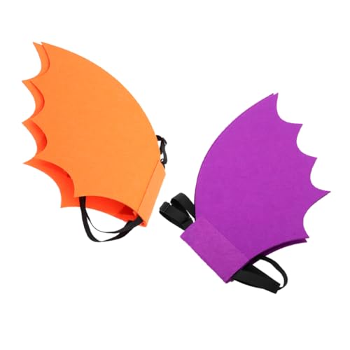 KONTONTY 2 Stück Partyflügel Flatternde Rosa Kostüm Teufels Halloween Drachenflügel Schillernd Für Jungen Feenflügel Glitzer Vliesstoff von KONTONTY