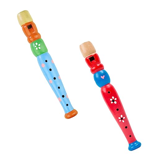 KONTONTY 2 Stück Piccolo - Musikinstrumente Blockflötenspielzeug Für Musikspielzeug Kleinkind -musikspielzeug Toy Instruments Recorder Hölzern Zufällige Farbe von KONTONTY