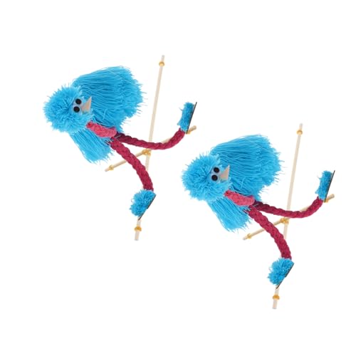 KONTONTY 2 Stück Plüsch Strauß Marionetten Puppen mit Holzgriff Langlebiges Handpuppen Marionettenspielzeug für Naturgetreues Tierdesign Weiche Textur für Interaktives Lern Rollenspiel von KONTONTY