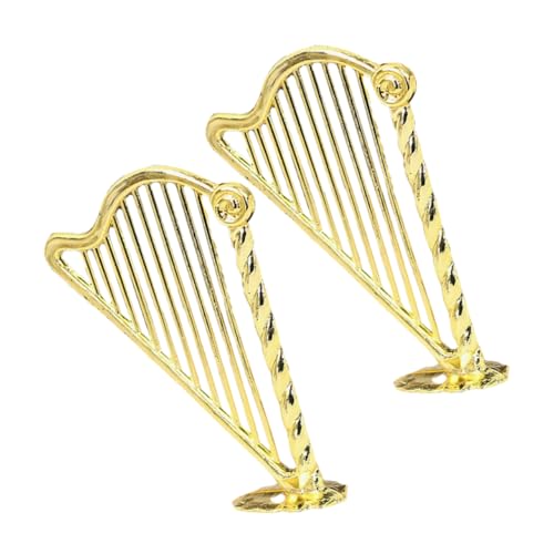 KONTONTY 2 Stück Miniatur-harfen Gold Replik Musikinstrument Puppenhaus Zubehör Mini Deko Für Innendekoration Kleine Harfen Für Sammler KONTONTY 2 Stück Miniatur-harfen Gold Replik Musikinstrument Puppenhaus Zubehör Mini Deko Für Innendekoration Kleine Harfen Für Sammler von KONTONTY