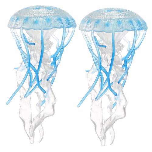 KONTONTY 2 Stück Quallenmodell Dekorationen für Aquarien Meerestierfiguren schwimmende Quallenspielzeug Qualle Stofftier Simulierte Quallen Qualle Dekoration Quallenfigur Plastik Himmelblau KONTONTY 2 Stück Quallenmodell Dekorationen für Aquarien Meerestierfiguren schwimmende Quallenspielzeug Qualle Stofftier Simulierte Quallen Qualle Dekoration Quallenfigur Plastik Himmelblau von KONTONTY