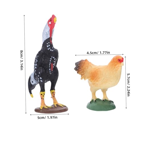 KONTONTY 2 Stück Realistische Bauernhof Hühner Figuren Huhn und Hahn Modell für Kognitive Lernspielzeug Bauernhof Tier Miniatur KONTONTY 2 Stück Realistische Bauernhof Hühner Figuren Huhn und Hahn Modell für Kognitive Lernspielzeug Bauernhof Tier Miniatur von KONTONTY