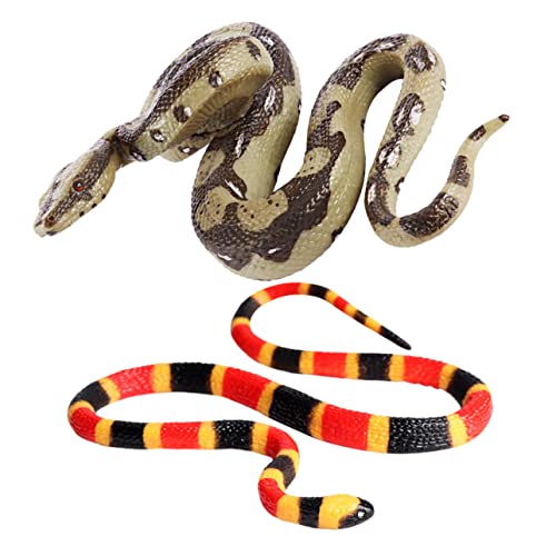 KONTONTY 2 Stück Realistisches Teiliges Schlangenmodell Detailgetreue Kunststoffschlangen Pädagogisches Reptilien für Halloween Grusel Deko Party Streich Zubehör von KONTONTY