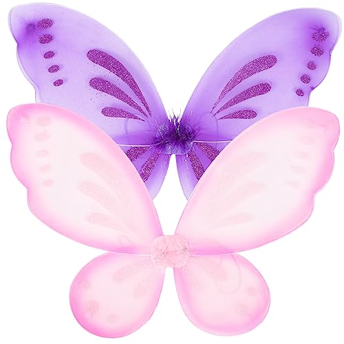 KONTONTY 2 Stück Schmetterlingsflügel für Fairy Cosplay Kostüm Zubehör für Partys Halloween Karneval und Maskeraden Leicht und Langlebig Einfach Anzulegen von KONTONTY