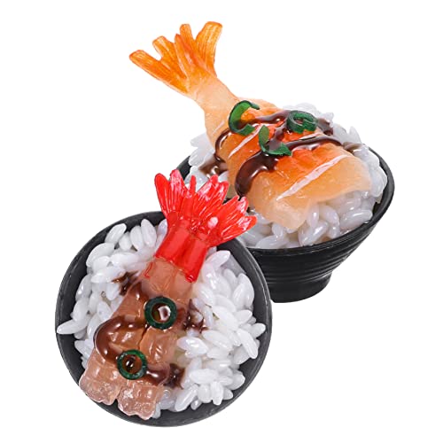 KONTONTY 2 Stück Simuliertes Sushi Reis Spielküche Essen Spielzeug Küche Essen Foto Requisite Vorgetäuschtes Essen Für Kinder Simulations Lebensmittelmodell Kunststoff von KONTONTY