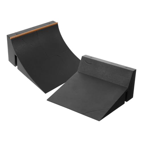 KONTONTY 2 Stück Skateboardzubehör Finger Skateboarden Skateboard-Park-Requisiten Planke Kickerrampe starten Kinderspiel Skateboard-Versorgung Feldrequisiten Plastik Black von KONTONTY
