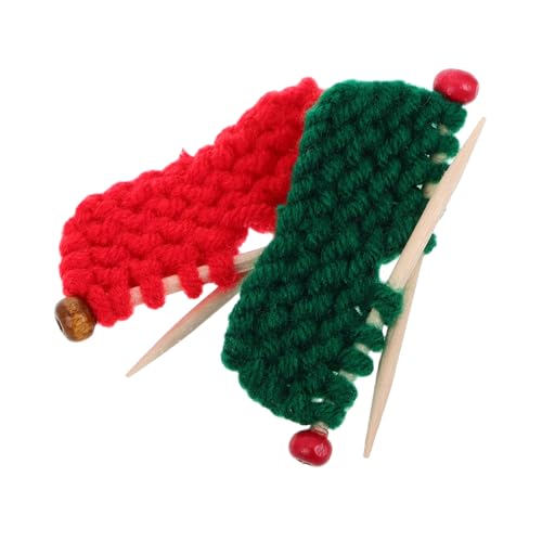 KONTONTY 2 Stück Strickpullover Modell Desktop Zubehör Ornamente Zum Basteln Babypuppen Babypuppen Mini Strickmützen Mini Puppenhaus Zubehör Mohair Kugel Puppenhaus Miniaturen von KONTONTY