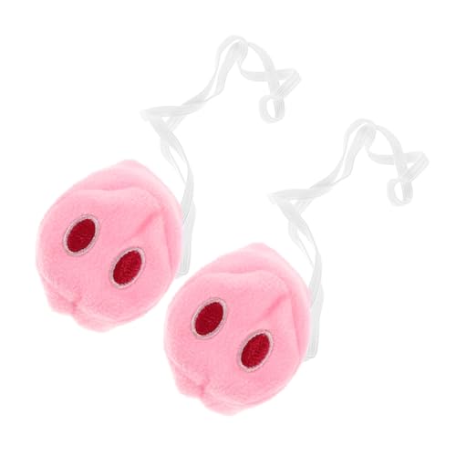KONTONTY 2 Stück Süße Schweinenasen mit Elastischen Bändern Charmantes Halloween Kostüm Zubehör für Schnelles Umziehen Niedliche Tiermaske für Party und Cosplay von KONTONTY