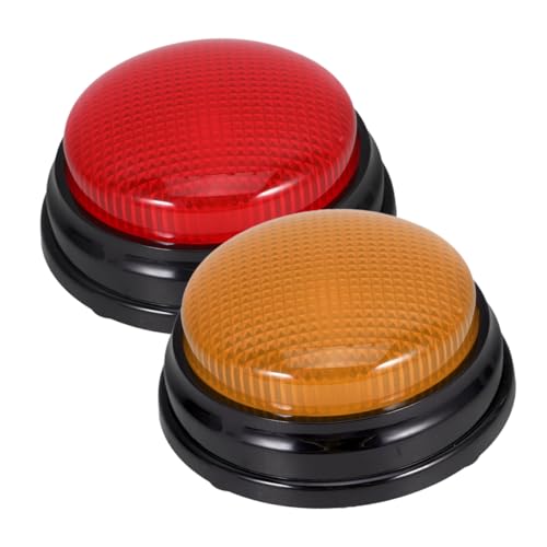 KONTONTY 2 Stück Taste Mit - Und Lichttaste Spielknopf-Requisite Lustiger Geräuschknopf Schaltfläche Zum Antworten Auf Den Wettbewerb Lustige Soundtaste Spielknöpfe Summer Plastik von KONTONTY