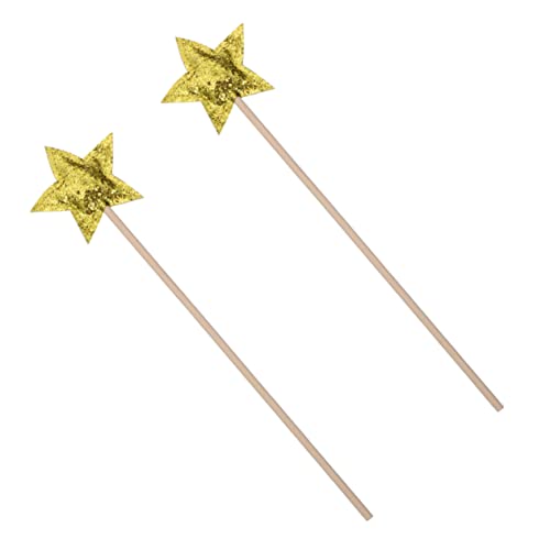 KONTONTY 2 Stück Teiliges Glitzernde Sternen Zauberstäbe für Mädchen Feenstäbe für Geburtstagsfeiern Kostüme und Kreative Goldene Farbe Leicht und Handlich KONTONTY 2 Stück Teiliges Glitzernde Sternen Zauberstäbe für Mädchen Feenstäbe für Geburtstagsfeiern Kostüme und Kreative Goldene Farbe Leicht und Handlich von KONTONTY