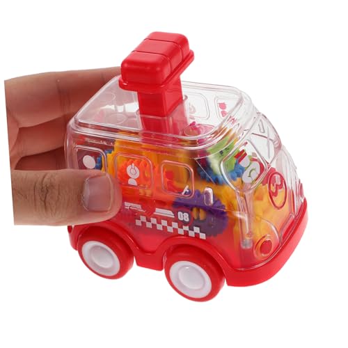 KONTONTY 2 Stück Teiliges Kinderauto Transparentes Zahnradspielzeug Press to Go Auto Reibungsbetriebenes Fahrzeug ohne Elektronik Junge Mädchen Greifspielzeug Montessori Lernspielzeug von KONTONTY