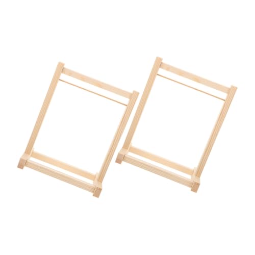 KONTONTY 2 Stück Teiliges Mini Holz Kleiderständer Robuste Holzmaterialien Multifunktional für Puppenkleidung Miniaturkleiderbügel und Aufbewahrung für Puppenhaus Zubehör und Kreative von KONTONTY