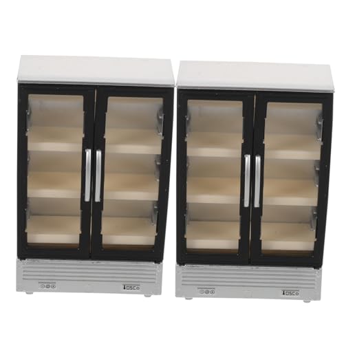 KONTONTY 2 Stück Teiliges Mini-kühlschrank Doppeltür Detailgetreues Puppenhaus-zubehör aus Robustem Kunststoff Kompakt und Dekorativ für Rollenspiel Sammlerstück von KONTONTY