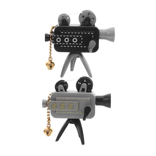 KONTONTY 2 Stück Teiliges Miniatur Filmprojektor Retro Stil Kleine Holographische Projektoren Tragbar Vintage Dekoration Für Büro Und Zuhause Handkurbel Vintage Modell von KONTONTY