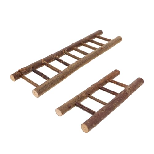 KONTONTY 2 Stück Teiliges Miniatur-holzleiter Miniatur Puppenhaus Treppe Kleine Holzstufenleiter Dekoration für Puppenhaus Schlafzimmer und Garten Vielseitig Einsetzbar Langlebig und von KONTONTY