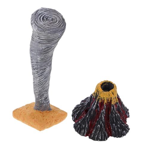 KONTONTY 2 Stück Teiliges Naturkatastrophen Lernspielzeug mit Berg und Tornado Skulptur Realistische Sandtisch Dekoration für Stem Bildung Vielseitig für Zuhause Schule und von KONTONTY