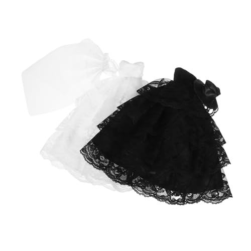 KONTONTY 2 Stück Teiliges Puppenkleid Zweifarbig Spitzen Hochzeitskleid Prinzessin Abendkleid Miniatur Actionfigur Kleidung Anime Sammler Zubehör von KONTONTY