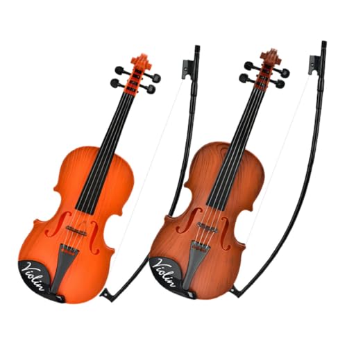 KONTONTY 2 Stück Violinenspielzeug mit Bogen Simulierte für Anfänger Musikinstrument zur Frühkindlichen Musikbildung Realistisches Geigenmodell aus Kunststoff Dunkelbraun Sandgelb KONTONTY 2 Stück Violinenspielzeug mit Bogen Simulierte für Anfänger Musikinstrument zur Frühkindlichen Musikbildung Realistisches Geigenmodell aus Kunststoff Dunkelbraun Sandgelb von KONTONTY