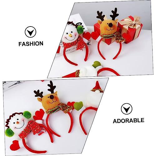 KONTONTY 2 Stück Weihnachtliche Haarbänder mit Weihnachtsmann Schneemann Rentier Puppe Leichte Bequeme Kostüm Accessoires für Erwachsene Festlicher Haarschmuck für Weihnachtsfeiern von KONTONTY