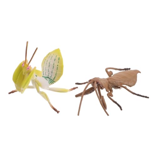 KONTONTY 2 Stücke Realistische Gottesanbeterin Figurine Kunststoff Insektendekor Naturgetreue Garten Mantiden Skulptur Lernspielzeug für Tragbare Wissenschaftliche Entdeckungsspielzeuge von KONTONTY