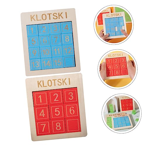 KONTONTY 2 Teiliges Holzschiebepuzzle mit Zahlenmotiv Pädagogisches Lernspielzeug für Fördert Zahlenverständnis und Intelligenz Langlebig Sicher Geeignet für Frühe Bildung und von KONTONTY